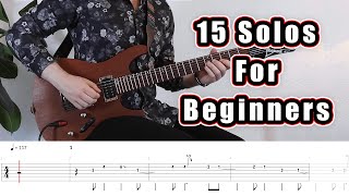 15 Guitar Solos for Beginners with Tabs [upl. by Halyhs]