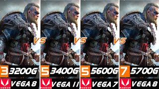 AMD RYZEN 3200G VS 3400G VS 5600G VS 5700G GAMES FPS TEST  Benchmark Vega Graphics Performance [upl. by Naga]