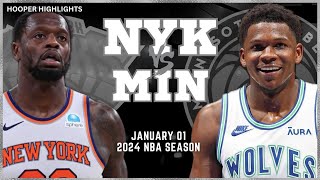 New York Knicks vs Minnesota Timberwolves Full Game Highlights  Jan 1  2024 NBA Season [upl. by Ardys]