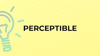 What is the meaning of the word PERCEPTIBLE [upl. by Noimad]