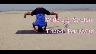 Tripod Headstand from Wide Leg Forward Bend  Ashtanga Yoga [upl. by Atneuqal951]