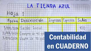 Cómo llevar la CONTABILIDAD de un NEGOCIO PEQUEÑO en CUADERNO [upl. by Beutler]