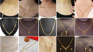 Latest simple amp beautiful gold necklace designs  Cute small gold pendant collection  Gold necklace [upl. by Arramahs]