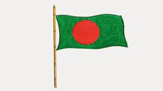 How to draw Bangladesh National Flag step by step [upl. by Gavrilla]