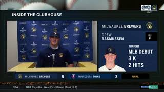 Drew Rasmussen recaps his MLB debut with the Brewers [upl. by Orran]