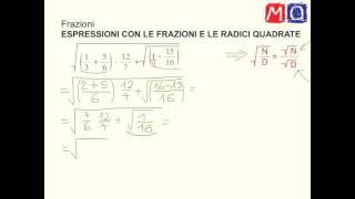 Espressioni con le frazioni e le radici quadrate [upl. by Hanus798]