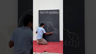 बिना रूके elephant drawing  artist elephantart ytshort [upl. by Agon]