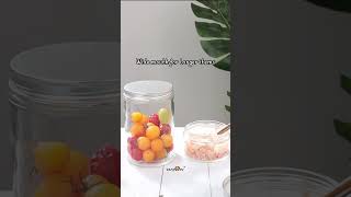 Stackable Cylinder Clear Glass Storage Jars [upl. by Airdnaxela]