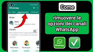 Come rimuovere le opzioni dei canali WhatsApp Opzione Elimina canali WhatsApp nuovo aggiornamento [upl. by Neetsirk]