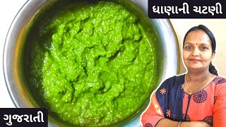 ફક્ત 2 મિનિટ માં બનતી એવી ધાણાની ચટણી  Dhanani Chatni Recipe  Lili Chatni Recipe in Gujarati [upl. by Selma634]