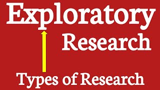 Exploratory Research  Types of Research [upl. by Natsreik80]