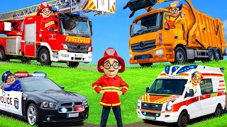 Camions de pompiers et autres véhicules réels pour enfants [upl. by Yeroc]