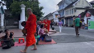 2024830 Luang Prabang alms giving in progress [upl. by Mas]