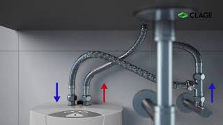 MCX – installation and mounting of the mini instant water heater at a washbasin [upl. by Teirtza]