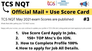 TCS NQT Score Card Released  What Next  How to apply for Jobs  Complete Profile 100 tcsnqt [upl. by Ameekahs130]