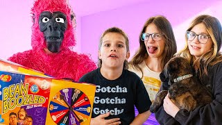 Magic Gorilla Surprises Kate amp Lilly With Bean Boozled Game [upl. by Mihe]