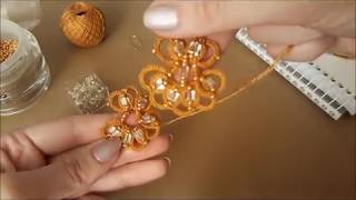 Серьги фриволите мастер классEarrings tatting Needle tattingOcchiFrivolite [upl. by Savior]