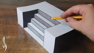 Ultimate Guide on How to Draw 3D Steps  Trick Art For Kids [upl. by Nylssej]