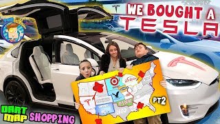 My Son gets a TESLA Car FV Family Shopping Dart Map Challenge 2 [upl. by Sabsay]