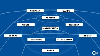 COMPO OFFICIEL PSG ATALANTA HERRERA TITULAIRE PAREDES SUR LE BANC [upl. by Ahsiat]