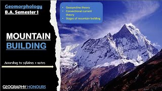 MOUNTAIN BUILDINGGEOSYCLINE THEORYCONVECTIONAL CURRENT THEORYSTAGES OF MOUNTAIN BUILDINGSEM1 [upl. by Phenice]