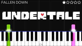 Undertale OST 085  Fallen Down  EASY Piano Tutorial [upl. by Saixela]