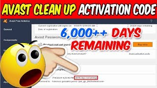 Avast Cleanup Activation Code 2018  Valid Up To 2034  6000 Days Remaining ✔️ [upl. by Akenal]