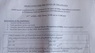 TSHC Office subordinate Attender Exam 290423 Paper Explanation  subordinate court aspirants [upl. by Tutt]