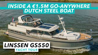 Inside a €14m goanywhere Dutch steel boat  Linssen GS550 Variotop yacht tour  MBY [upl. by Nnylyak619]