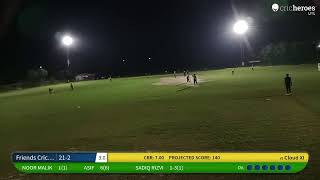 Live Cricket Match  Friends Cricket Club vs Cloud XI  25Sep24 0820 PM 20 overs  Weekday Night [upl. by Jorge]