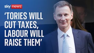 Chancellor Jeremy Hunt promises further tax cuts in pregeneral election speech [upl. by Dazhahs561]