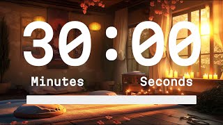 30Minute Countdown Timer  Candle Room Dynamic Background  Progress Bar  Perfect For Meditation [upl. by Merritt378]