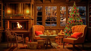 Christmas Jazz Instrumental Music 2024  Cozy Christmas Coffee Shop Ambience with Fireplace Sounds [upl. by Filahk]