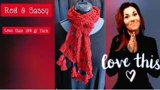 Easy Crochet Fashion Scarf Beaded Tassels [upl. by Cosmo]