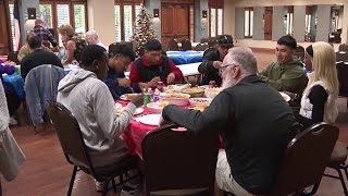 WATCH Sights and sounds from Thanksgiving feast for US Air Force trainees [upl. by Essile]