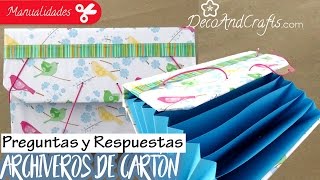 Como hacer Archiveros de Cartón PampR Carta Oficio y A3  DecoAndCrafts [upl. by Delano]