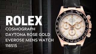 Rolex Cosmograph Daytona Rose Gold Everose Mens Watch 116515  SwissWatchExpo [upl. by Nerok915]