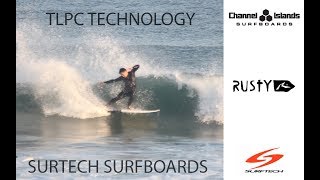 SURFTECH SURFBOARDS REVIEW CHANNEL ISLANDS FLYER 2 amp RUSTY DOZER TLPC TECHNOLOGY [upl. by Pathe460]