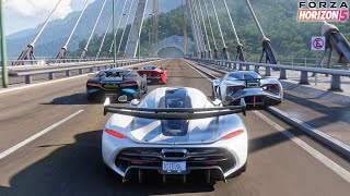 Forza Horizon 5  400MPH 600KMH Koenigsegg Jesko top speed record 𝟲𝟱𝟲𝗞𝗠𝗛  𝟰𝟬𝟳𝗠𝗣𝗛 Tune Included [upl. by Nimra]