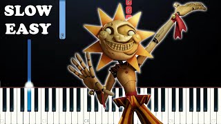 Five Nights At Freddys Security Breach  Daycare Theme SLOW EASY PIANO TUTORIAL [upl. by Moriarty]