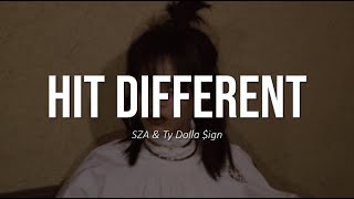 SZA  Hit Different Clean Lyrics Ft Ty Dolla ign [upl. by Ecurb65]