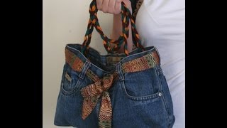 DIY Fashion Jeans BAG  recycled denim DIY Bag Vol 1A [upl. by Llerred]