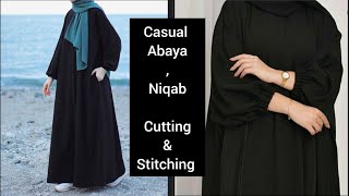 casual amp Comfortable Abaya Niqab simple Abaya Niqab cutting and stitching [upl. by Smeaj]