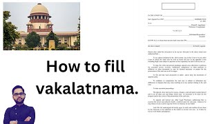 How to fill vakalatnama [upl. by Jadda415]