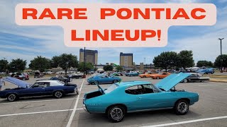 GTO Bonneville Catalina Tempest Trans Am amp LeMans 2022 Pontiac Club National Meet Car Show [upl. by Kerrin]