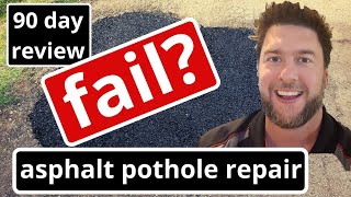 Pothole Repair 90 day review DIY pothole repair  was it a failure 53 [upl. by Ozkum415]