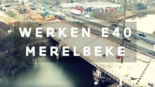 E40 in Merelbeke 2 nieuwe bruggen en geluidsschermen [upl. by Alleuqram669]