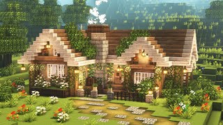 Minecraft 🌼✨ Aesthetic Cozy House Tutorial  Cottagecore  Mizunos 16 Craft Resource Pack [upl. by Ronal]