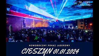 Noworoczny pokaz laserowy  Most Przyjaźni Cieszyn 01012024 4K [upl. by Yordan745]