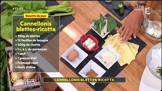 Recette de Farida  Cannelloni blettesricotta et sauce tomate [upl. by Yajet]